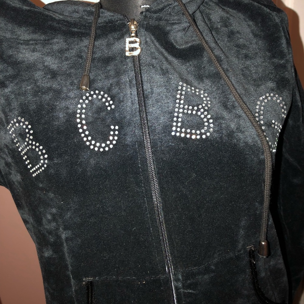 BCBGMaxAzria zipup velour hoodie